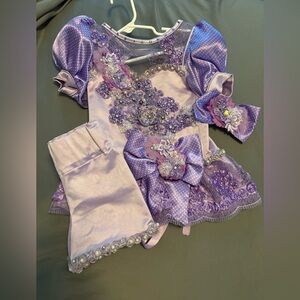 Girls pageant purple casual wear